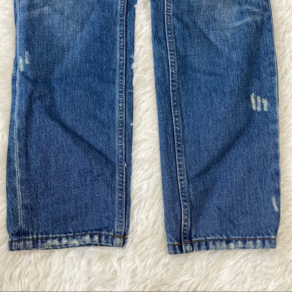 BDG Distressed Patchwork Slim Boyfriend Jeans Blue - Picture 10 of 14